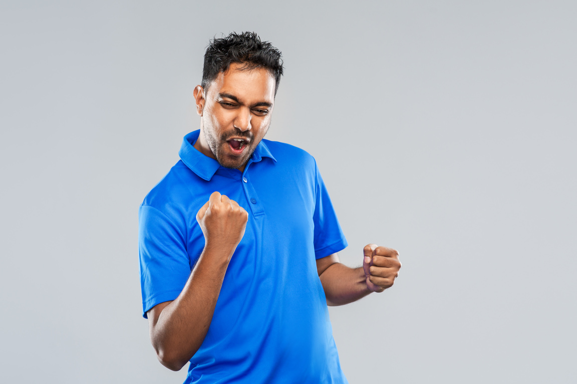 Happy Man Celebrating Victory